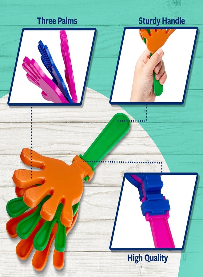 Playbees Colorful Hand Clappers - 12 Pack - 7" Noisemakers for Ultimate Party Fun - Sporting Spectacles, Birthday Extravaganzas, and Graduation Celebrations - Image 4
